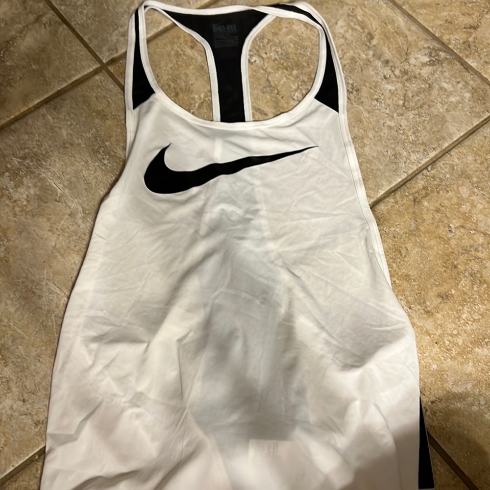 Nike black & white t-back tank